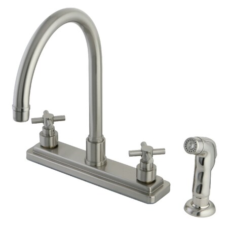 Kingston Brass KS8798EX 8" Centerset Kitchen Faucet, Brushed Nickel KS8798EX